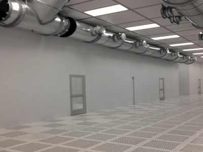 Cleanroom construction project for semiconductor production facility