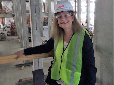 Abbie Gregg, CTO of AM Technical Solutions, pictured during construction of the MIT.nano facility and recently featured in MIT Technology Review