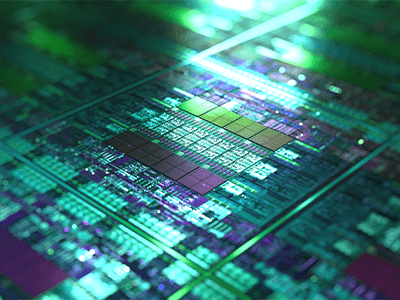 Semiconductor chip produced at fab with support of abatement system