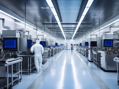 Cleanroom space supporting industrial manufacturing