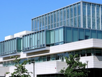 Exterior of a higher education building used for technology research