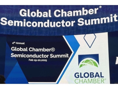 Poster for the 4th Annual Global Chamber® Semiconductor Summit held February 2025 in Phoenix, Arizona
